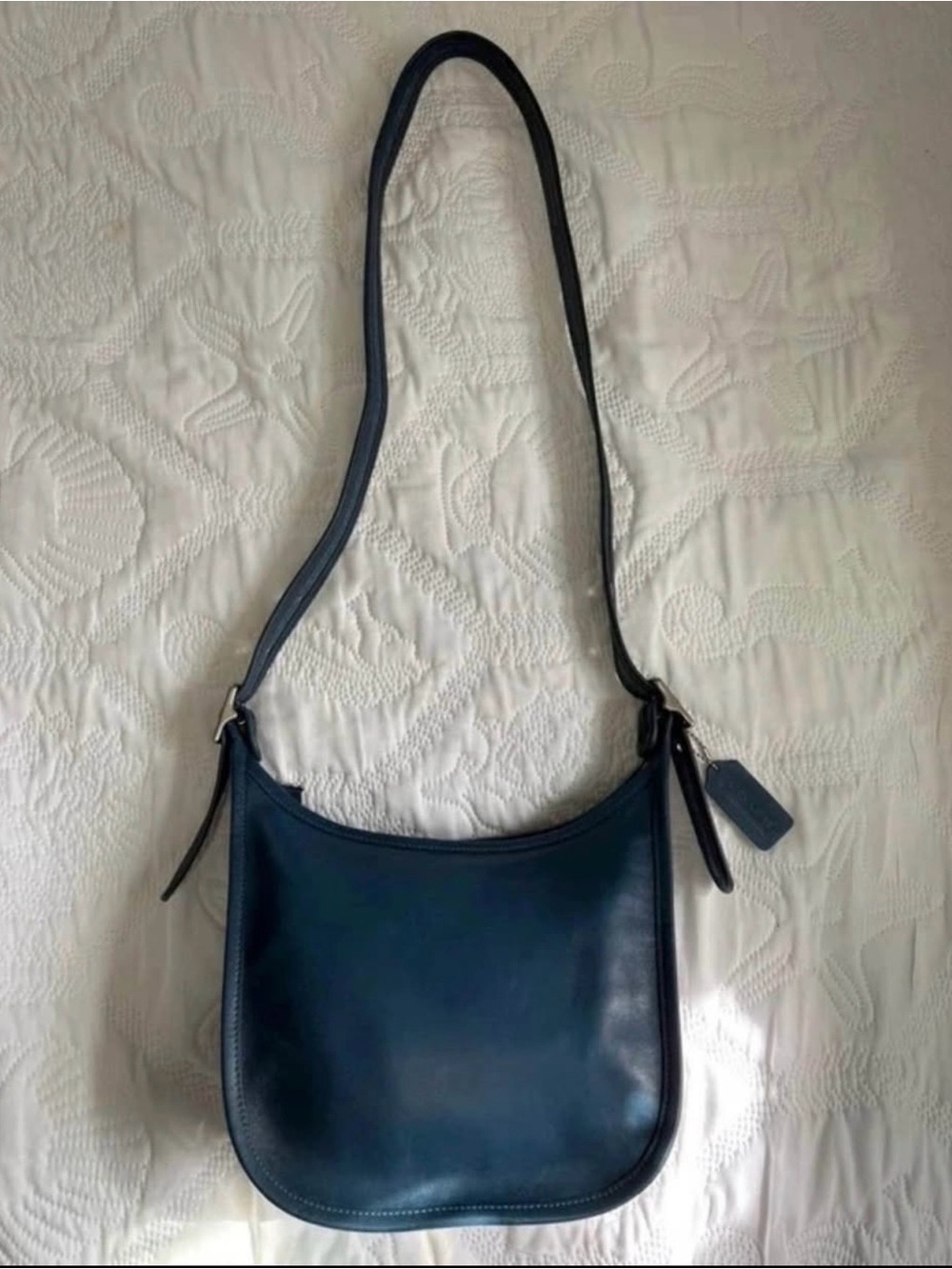 Vintage Coach Janice legacy 9950 RARE COLOR NAVY BLUE leather shoulder bag